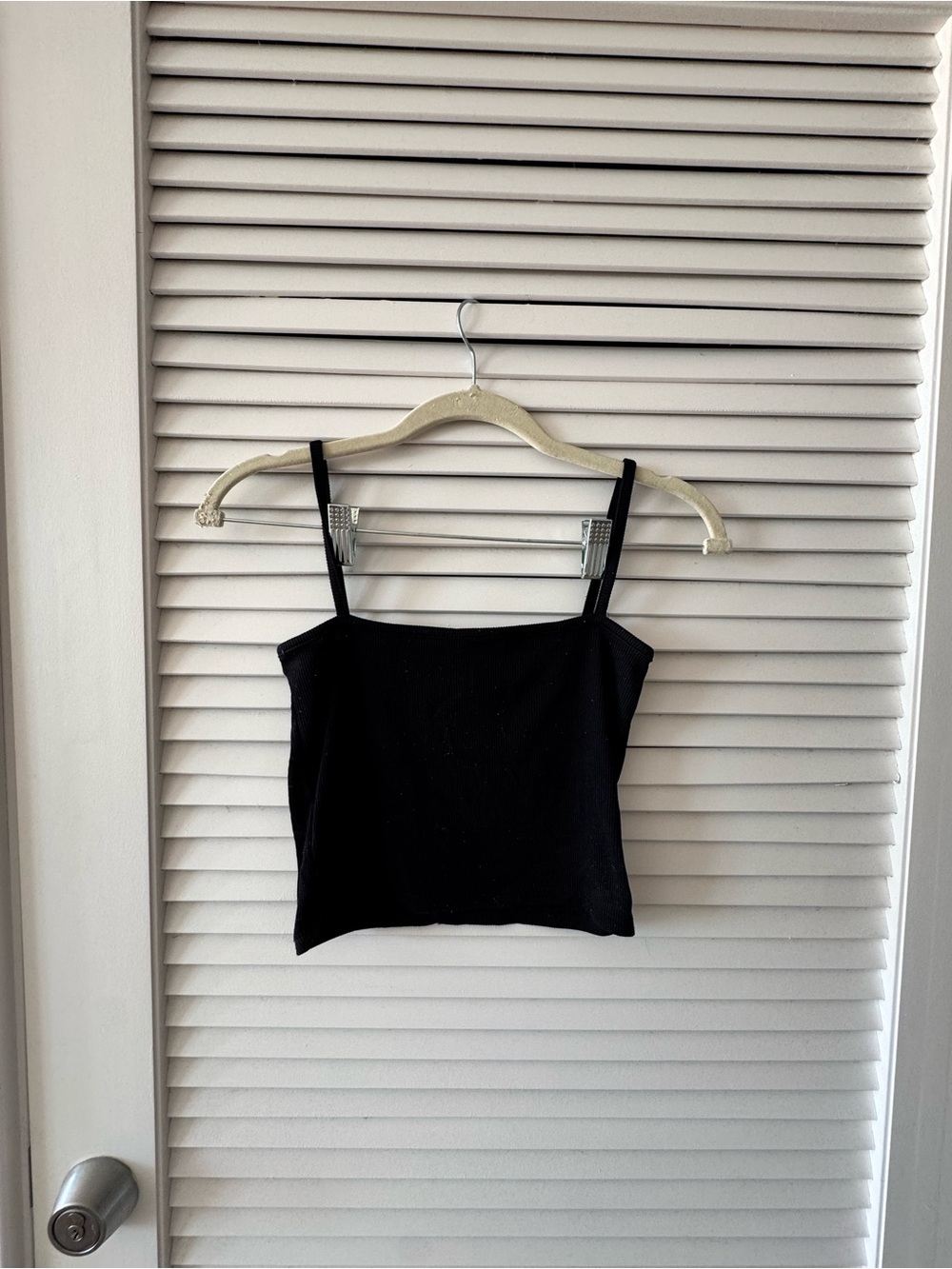 Brandy Melville Black Square-Neck Crop Cami